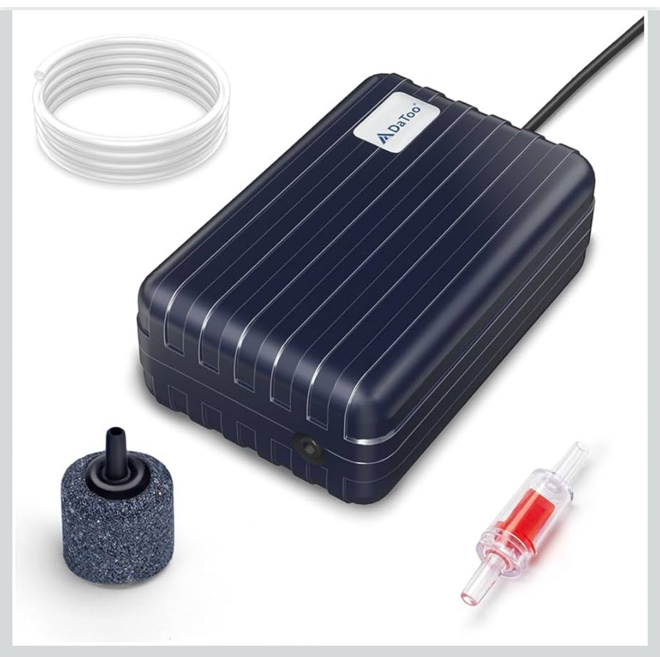 DaToo Aquarium Air Pump Compact Fish Tank Air Pump Quiet Aquarium Bubbler Aerator Buckets Oxygen Aerator Pump for 1 to 20 Gallon Fish Tanks