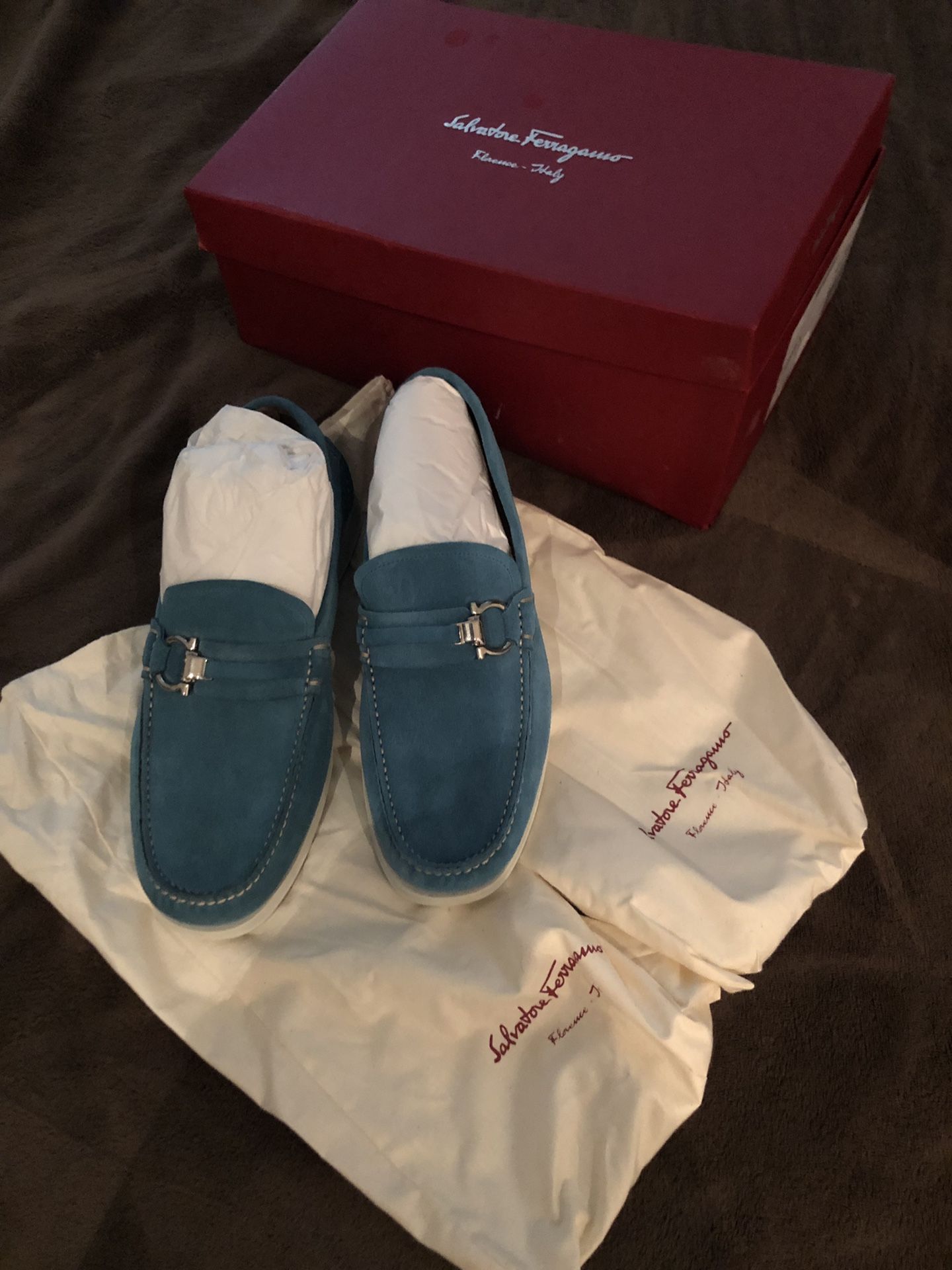 Salvatore Ferragamo shoes men 8 blue (not Wth The Box)