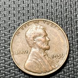 1956 D Lincoln Wheat Cent Penny Coin 