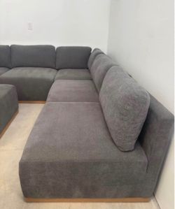 Large Gray Modular Sectional Sofa