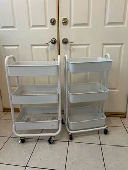 Two rolling carts, $20each Two rolling carts, $20