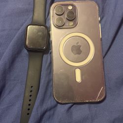 Apple Watch Series 8 And iPhone 14 Pro Max Purple 