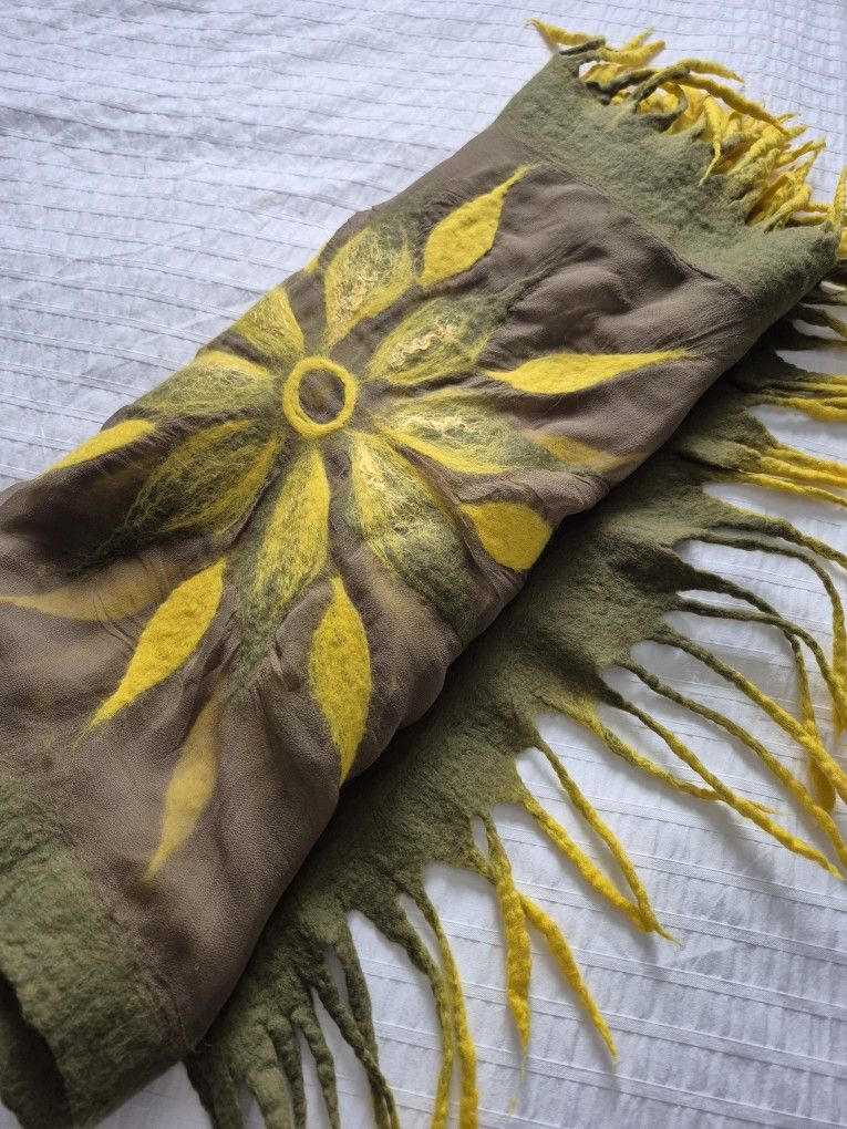 Felted Wood Silk Scarf