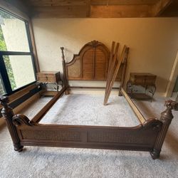 Tommy Bahama style King Bed Frame & night Stands 