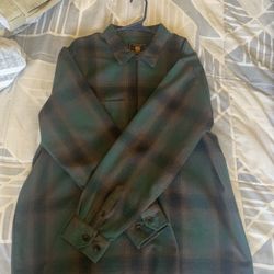 Fb County Green Brown And Black Checkered Shirt Large