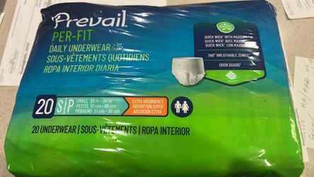 Prevail Per-Fit Daily Underwear Size Small 20ct $8 each. 2/$15