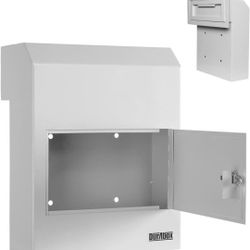 DuraBox Through-The-Door Locking Drop Box D500, Heavy Duty Steel Mailbox for Depositing Mail, Keys, Rent