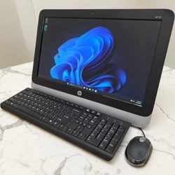 HP 19” PC AIO Desktop / Windows 11 Pro / WiFi / CD-DVD / USB / Camera / Keyboard & mice