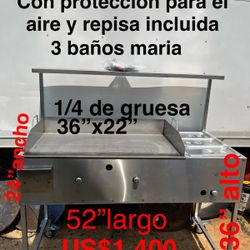 Carro Taquero  Mexicano Con Plancha Grande Y 3 Steamers 