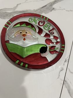 Glass Christmas Plate