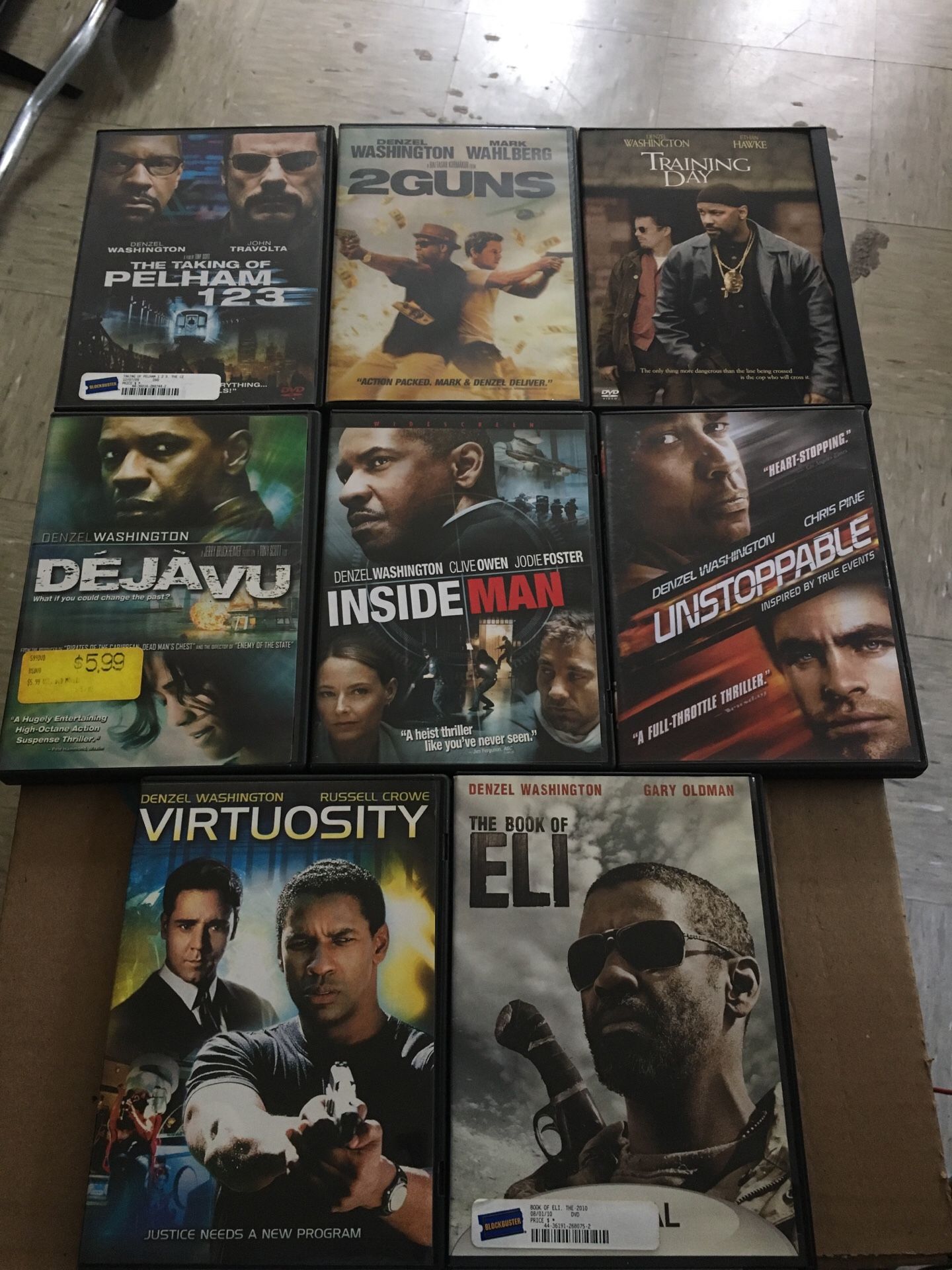 DENZEL WASHINGTON dvd collection is for sale.