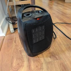 Ceramic Portable Space Heater , 2-in-1 Electric Heater And Fan, Black