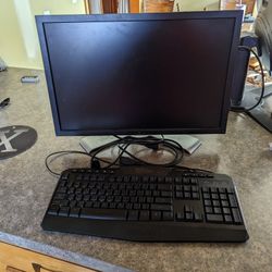 Dell 20" Monitor And 110% Redragon Keyboard Combo (Comes With Any Cable You Need)