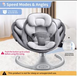 Electric Infant- Baby Rocker-Swing, Bluetooth, Remote (Gray) LAREX