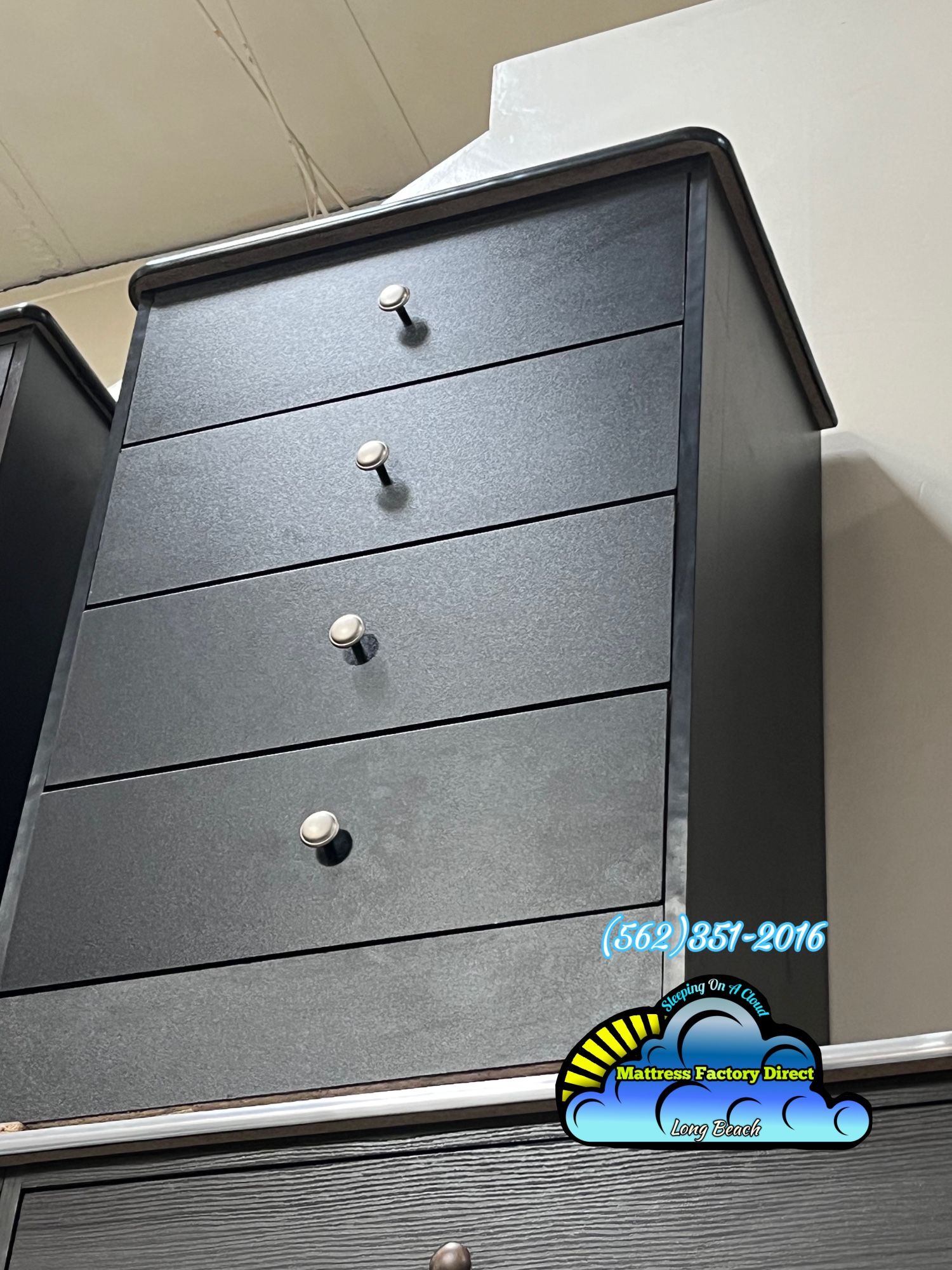 Four Drawer Black Compressed Chest Dresser New Cómoda
