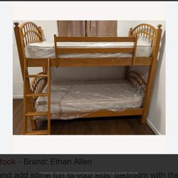 Ethan Allen Bunk Beds. 2 Twin Mattress All Used