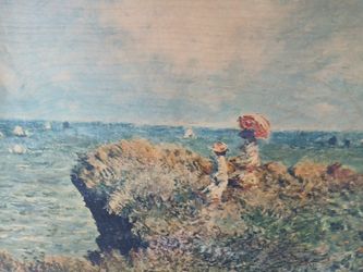 Gallery Direct. Prints. A SET OF 2 - MATCHING. Wood Frameless. Traditional Hardware Already Set For Hanging/Mounting. Handpainted. Signed By Artist. 