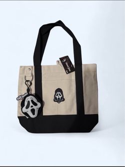 Ghost face tote with bag clip