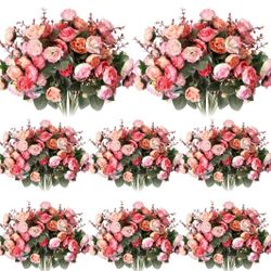 New 16 Bundles Artificial Peonies Flowers