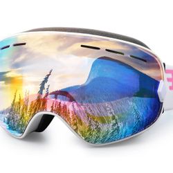 Snowboard Ski Goggles Men Women Youth, Anti Fog OTG Winter Snow Goggles