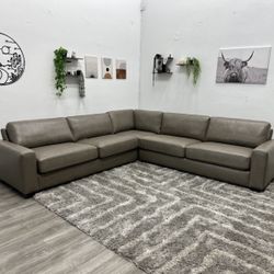 Tayler Leather 3Pc Sectional Couch Sofa *FREE DELIVERY 🚚*