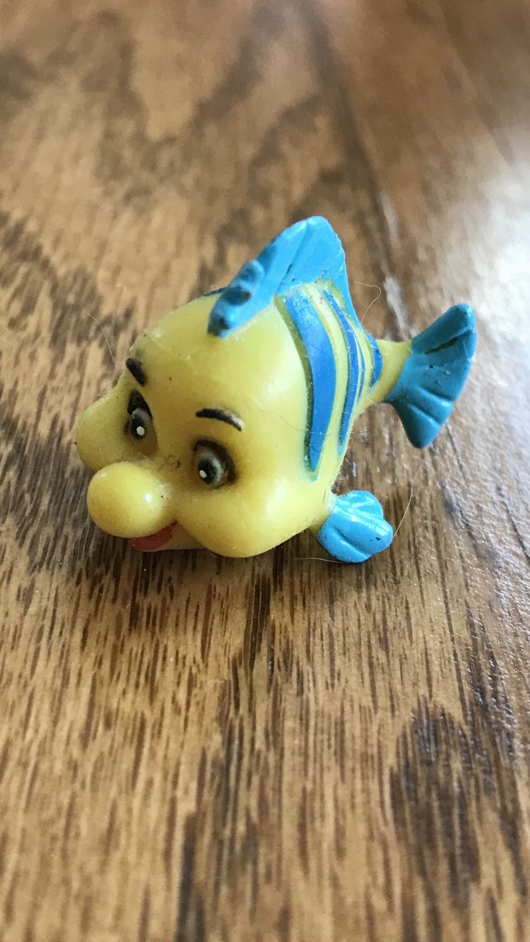 Disney Flounder the Fish Plastic Miniature Figurine Little Mermaid 