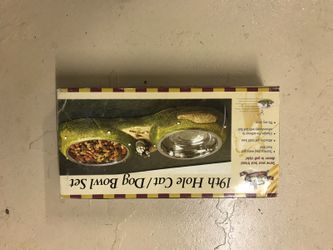 19th hole dog or cat stainless steel bowl set