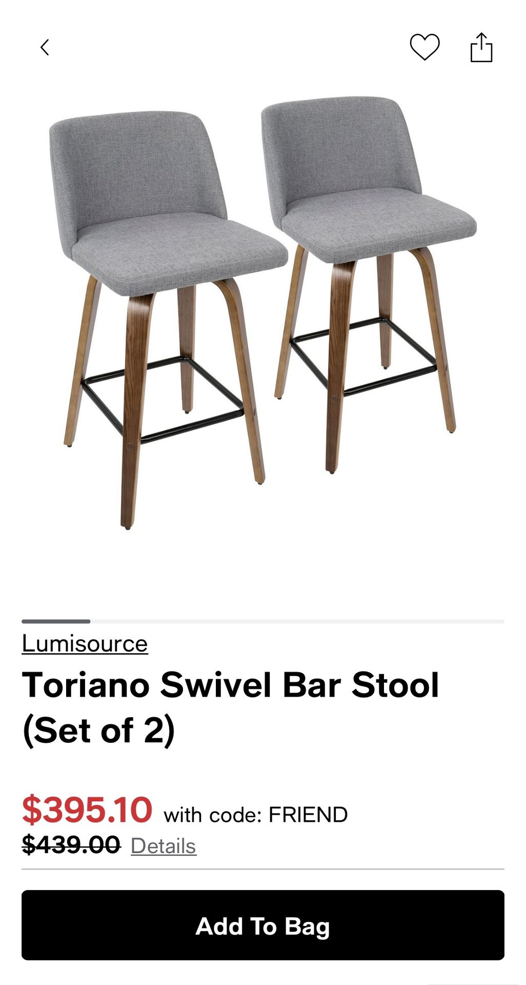 Beautiful Set Of 2 Counter stools 