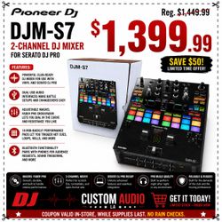 Pioneer DJ DJM Series 2 Channel Mixer Rekordbox Serato Controller Performance FX Pads DJM-S7 🚨 Payment Options Available 🚨 No Credit Needed 🚨