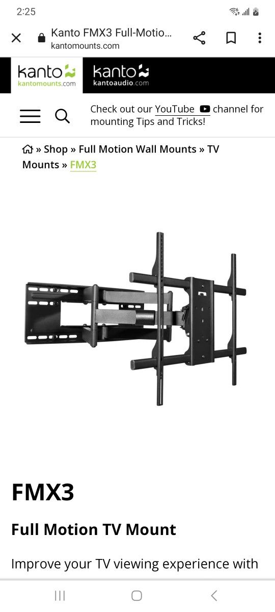  
Kanto
Full-motion mount for TVs 40"-90

