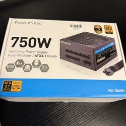 PowerSpec 750W 80+ Gold Fully Modular Power Supply