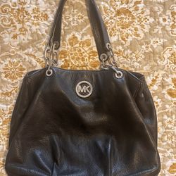 MK soft Leather Shoulder Purse 