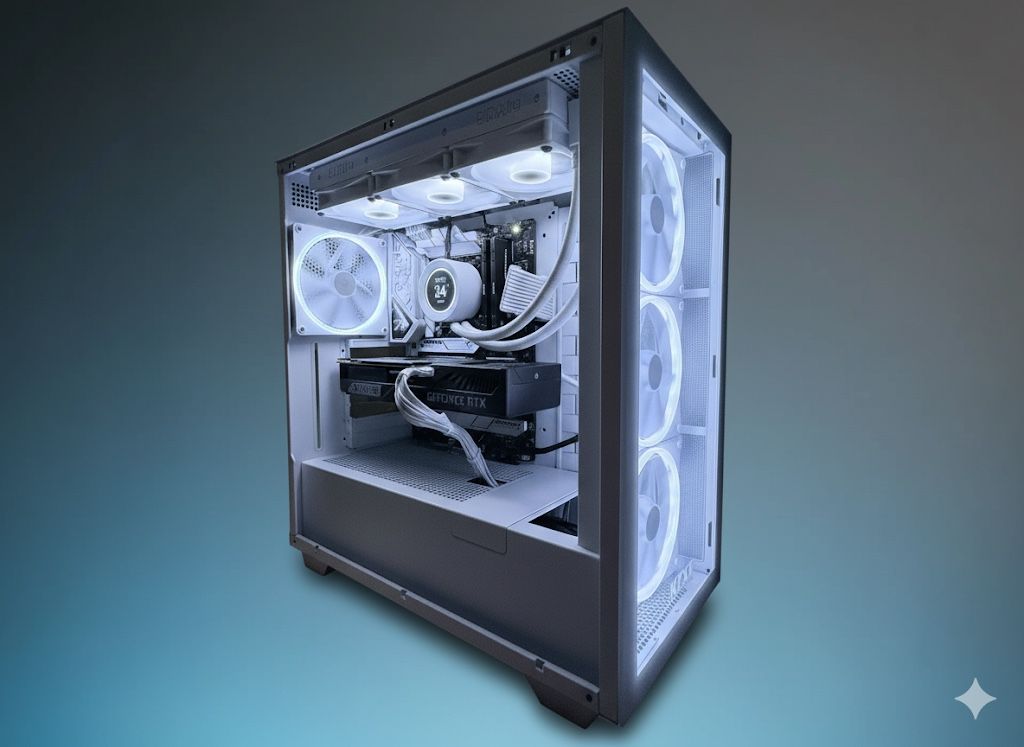 White Gaming PC | Streaming PC | RTX 5080 • I7-13700k • 64gb DDR5 Ram