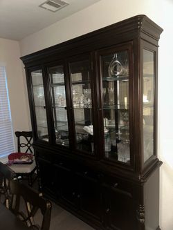 solid wood china cabinet