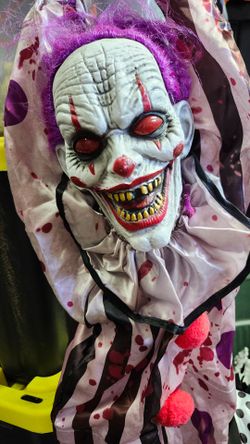 Hanging Clown 4 with Purple Hair