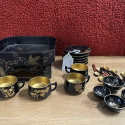 Japanese Wooden Tea (?) Set
