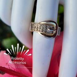 Sterling Silver 925 Ring Belt  Buckle