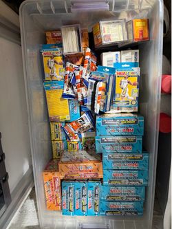Box full of topps basketball cards