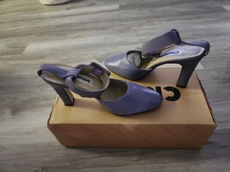 Classique Purple Leather Heels with Ankle Strap