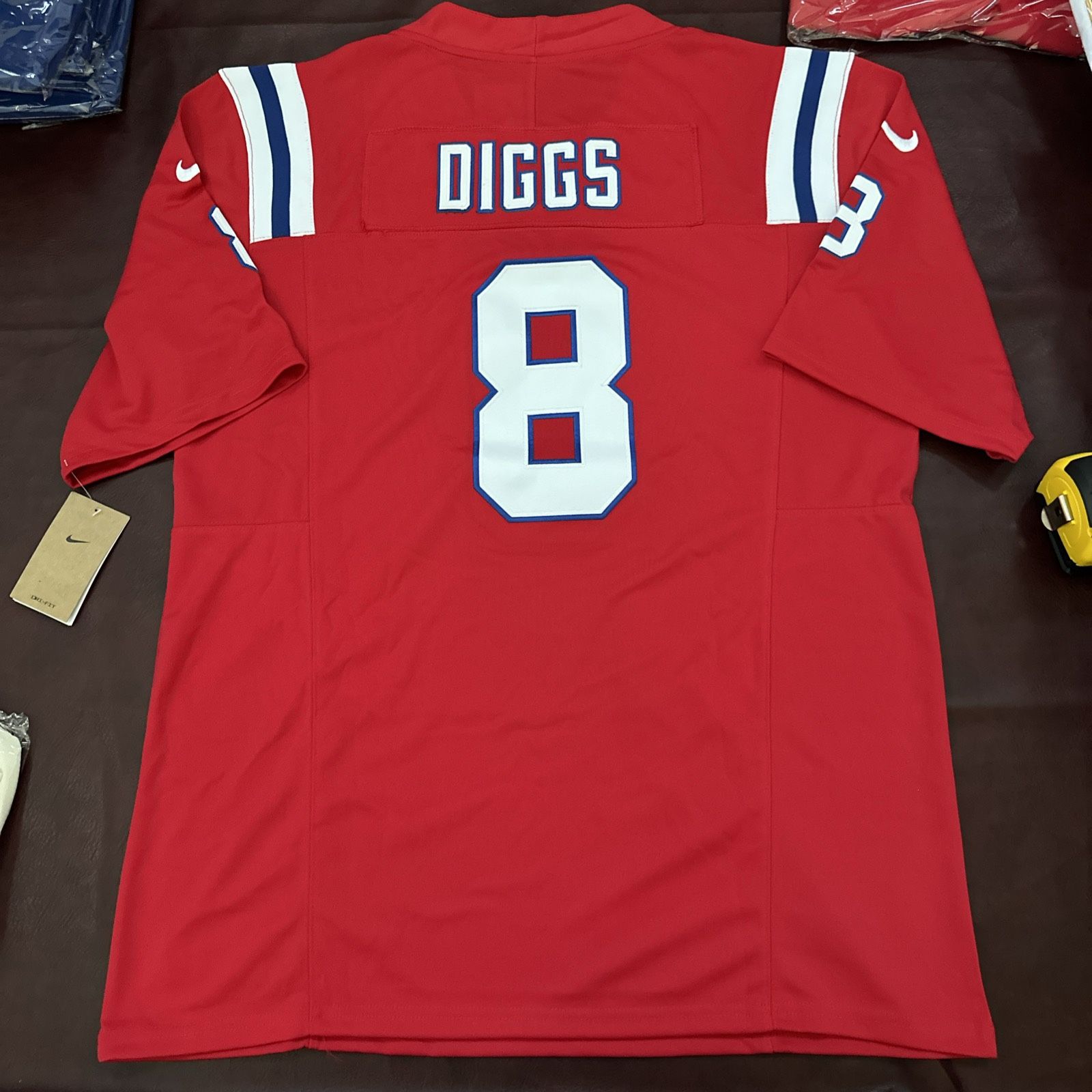 Stefon Diggs Jersey New England Patriots Men’s Large Red #8