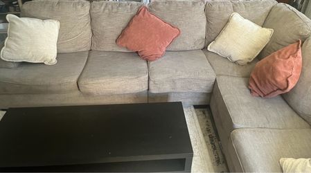 Beige Fabric Sectional Sofa