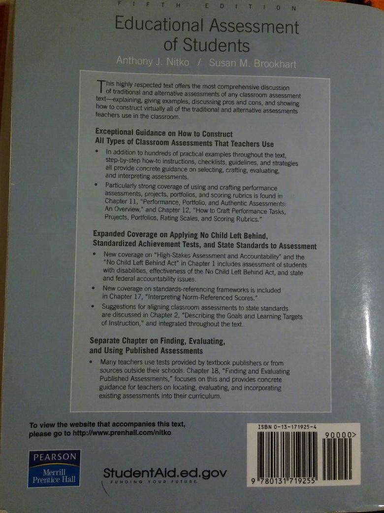 Education assessment of students 5th edition