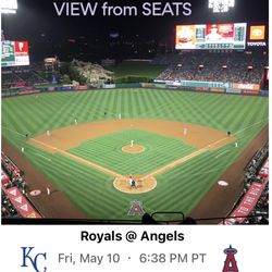 2 LA Angels Baseball tickets  / Parking vs Kansas City Royals Friday May 10, 2024