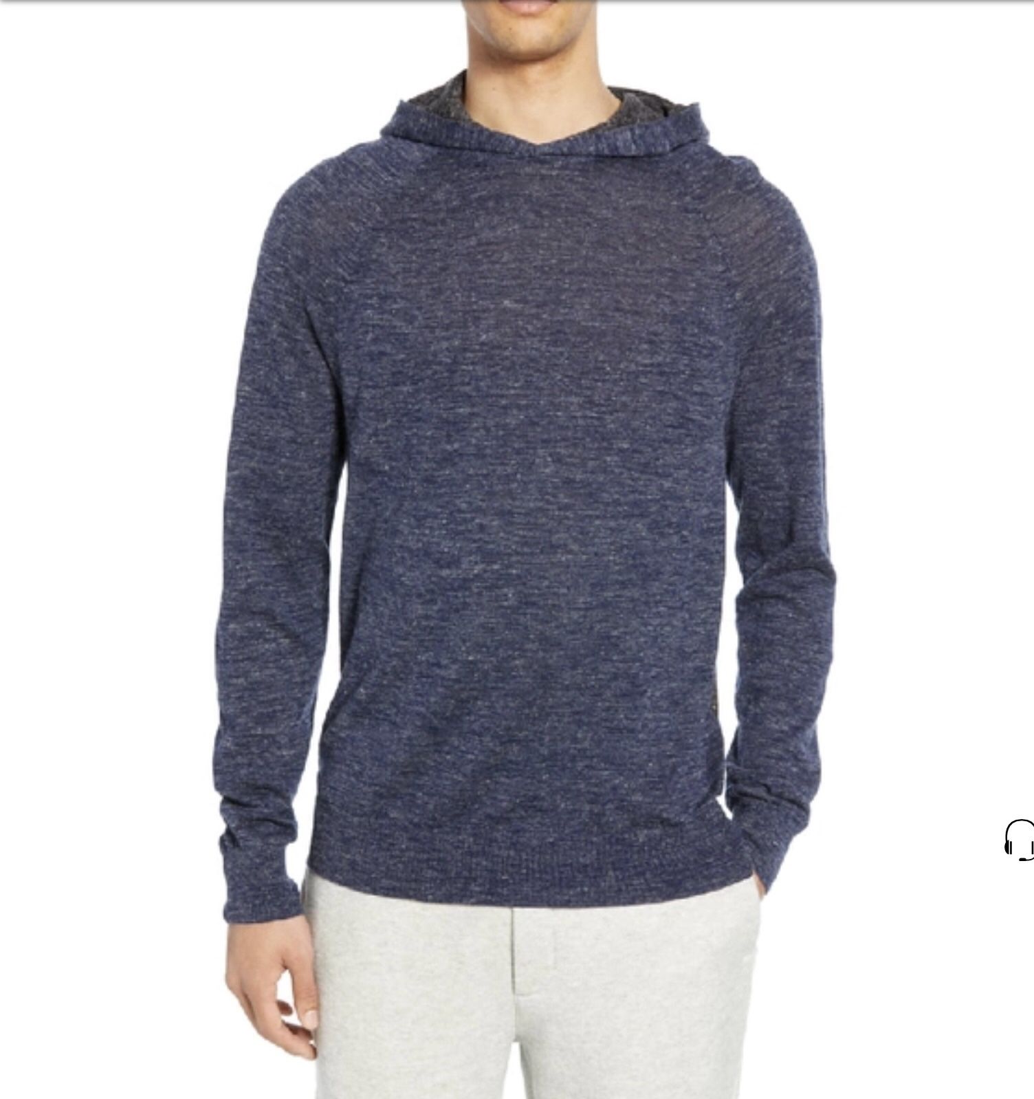 Vince Colorblock pullover hoodie blue black