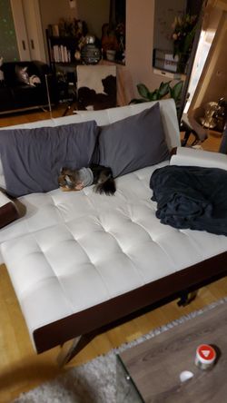 Nice white leather couch