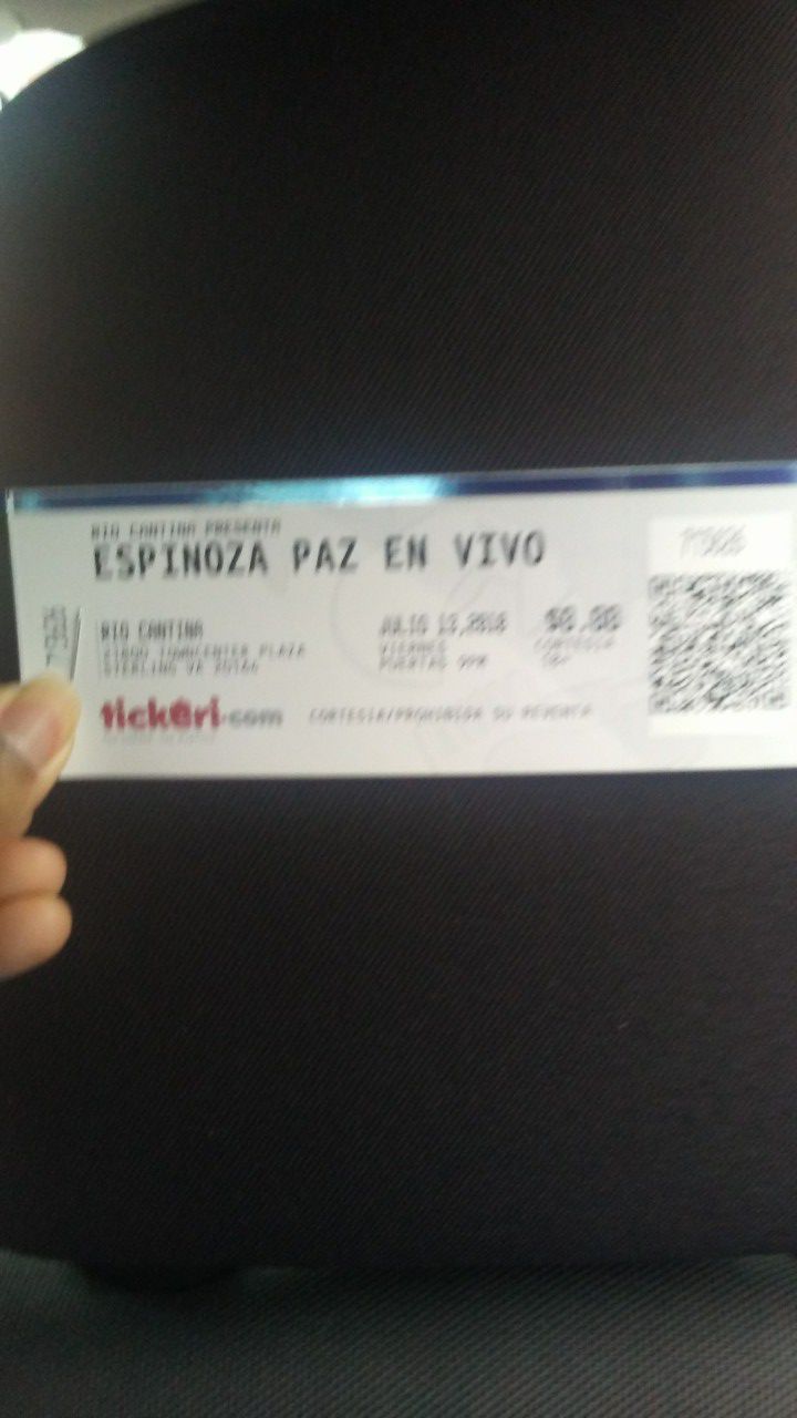 Vendo 2 tickets de Espinoza Paz