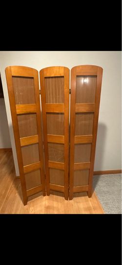 Solid wood 3-Panel Wooden Room Divider Screen