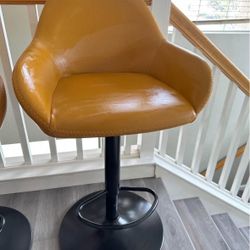 2 Swivel, Height Adjustable Bar Stools