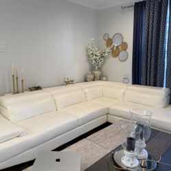 Sectional L Sofa With Faux Leather Upholstery 
