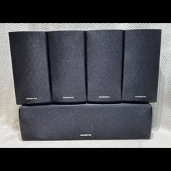 Onkyo Surround Sound Speaker Set Of 5. TESTED & WORKING